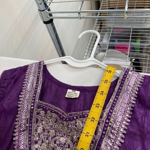 Women's Embroidered Sequins Sheath Dress‎ Sz 40 Sz M Indian Summer Festival - Picture 11 of 11